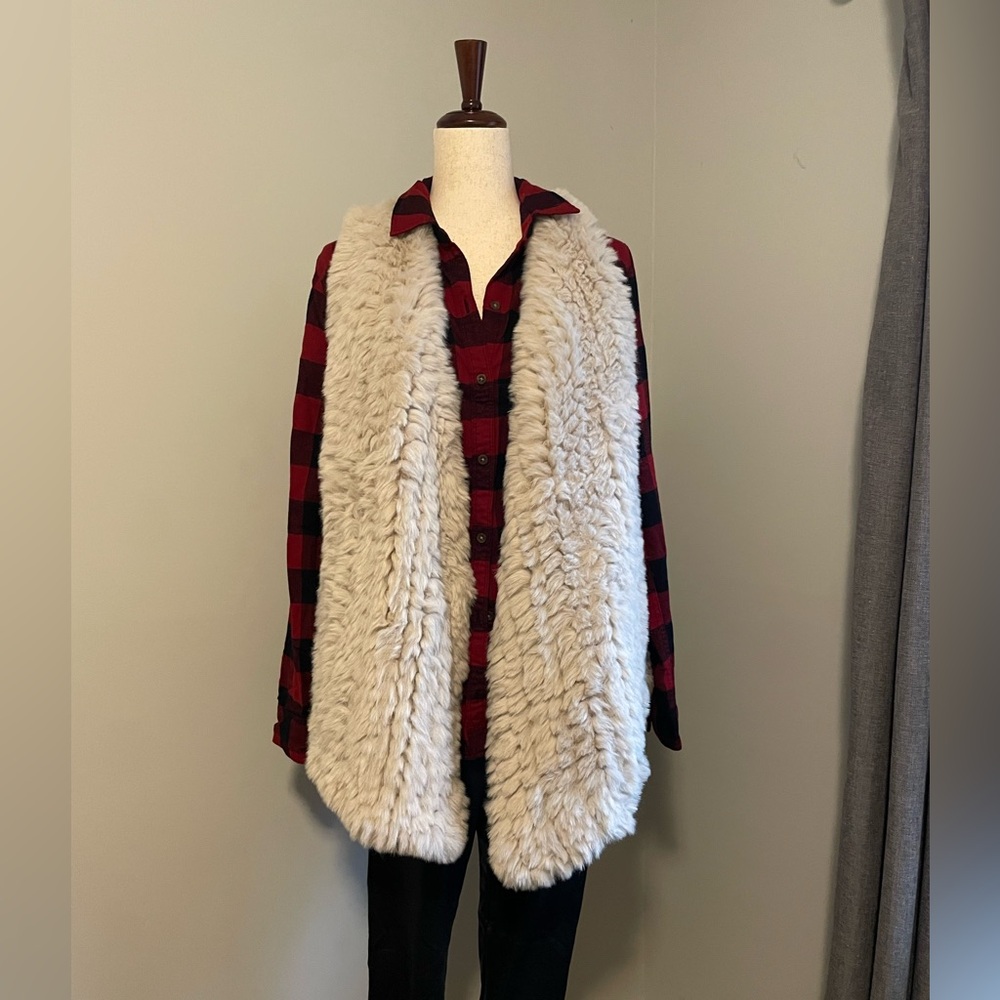 Beige Faux Fur Vest